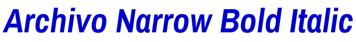 Archivo Narrow Bold Italic 字体